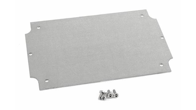 Hammond Steel Mounting Plate Type 4X, 119 mm W, 180 mm L for Use with T2 Enclosures | 1554HPL