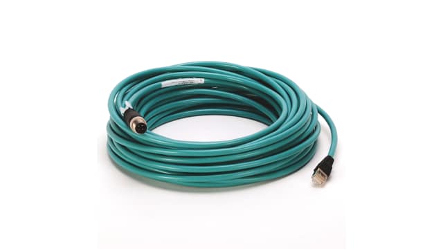 Allen Bradley 1585D, 15 m Cat5e Ethernet Cable, Green Polyvinyl Chloride Sheath, Braid, Foil | 1585D-M4UBJM-15