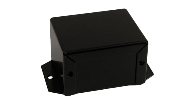 Hammond 1411 Series Black, Grey Steel, Aluminium Enclosure Flanged 2.2 in, 5 in, 3 in | 1411FBNBK