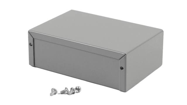 Hammond 1411 Series Grey, Black Aluminium, Steel Enclosure Flanged 51 mm, 152 mm, 102 mm | 1411PP