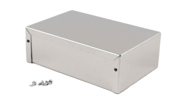 Hammond 1411 Series Grey, Black Steel, Aluminium Enclosure Flanged 2 in, 6 in, 4 in | 1411PPU