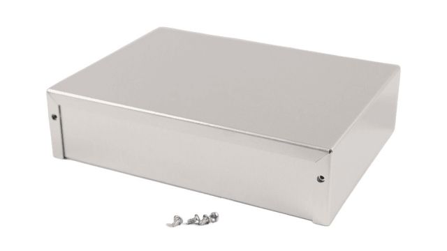 Hammond 1411 Series Grey, Black Steel, Aluminium Enclosure Flanged 3 in, 12 in, 8 in | 1411VU