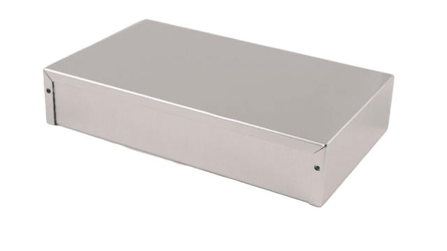 Hammond 1411 Series Grey, Black Aluminium Enclosure Flanged 76 mm, 406 mm, 203 mm | 1411YU