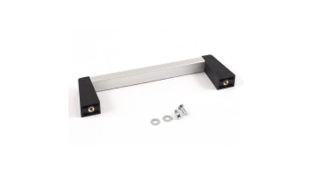 Hammond Black Powder Coated Black Aluminium, Black Plastic Drawer Handle 14 mm Height, 42 mm Width, 154 mm Length | 1427MBC