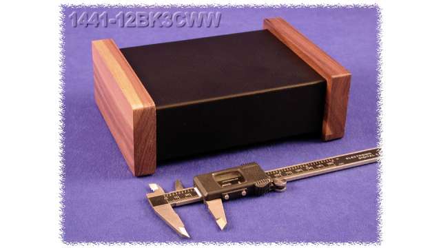 Hammond Steel Enclosure Chassis, 5 in H, 5 in W, 177.8 mm L For Use With 1441 Series | 1441-12BK3CWW