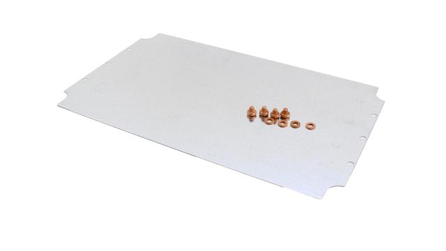 Hammond Steel Smooth Mounting Plate, 9.84 in W, 400.05 mm L for Use with 1590ZGRP243 Enclosure | 1590ZGRP243PL