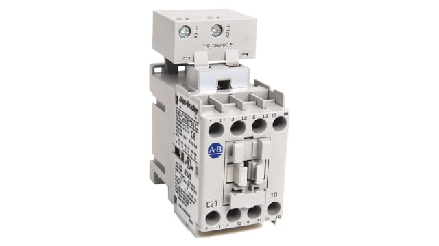 Allen Bradley 100-C Contactors Contactor, 24 V dc Coil, 3-Pole, 23 A, 11 kW, 1 NC | 100-C23EJ01