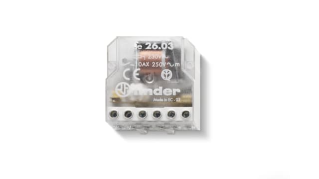 Finder 26 Series Series Modular Step Relay, Panel Mount, 12V ac Coil, SPDT | 260380120000