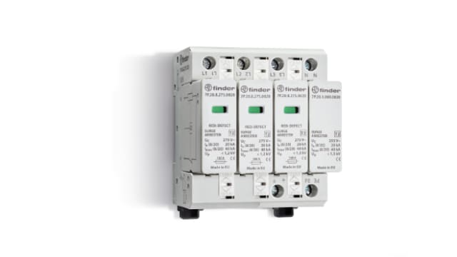 Finder 3 Phase Surge Protector, 40 kA, 275 V ac | 7P2482751020