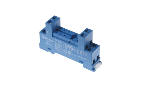 Finder 95 Series 250V Rail or Panel Mount Relay Socket, for use with 40.51, 40.52, 40.61, 40.62 Series Relay | 9565SMA