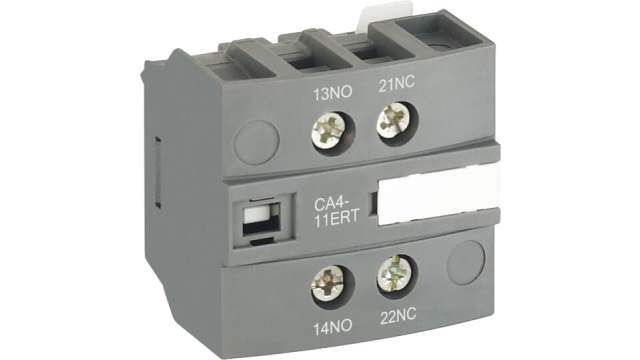 ABB Auxiliary Contact Block, 2 Contact, 1NC, 1NO, Front Mount, Accessories AF < 100A 1SBN01 | 1SBN010155R1011