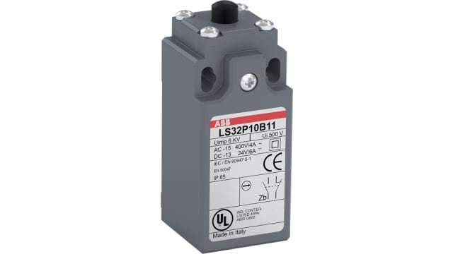 ABB Plunger Limit Switch, 1NO/1NC, IP65, Fibreglass Plastic Housing, 400V ac ac Max | 1SBV010110R1211
