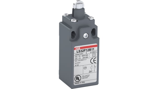 ABB Roller Lever Limit Switch, 1NO/1NC, IP66, Zinc Alloy Housing, 400V ac ac Max | 1SBV010312R1211