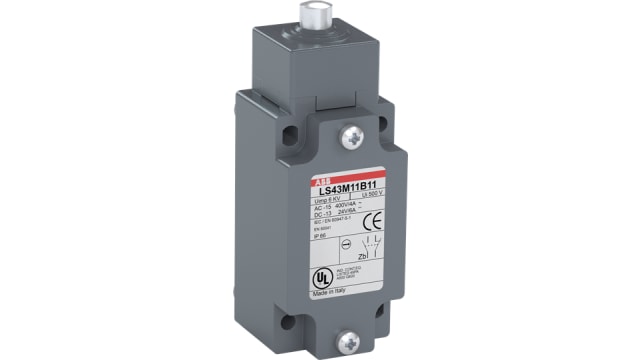 ABB Plunger Limit Switch, 1NO/1NC, IP66, Metal Housing, 400V ac ac Max | 1SBV011611R1211