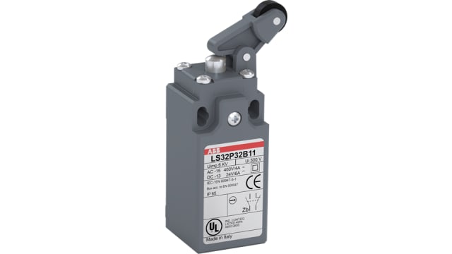 ABB Roller Lever Limit Switch, 1NO/1NC, IP65, Plastic Housing, 400V ac ac Max | 1SBV012232R1211