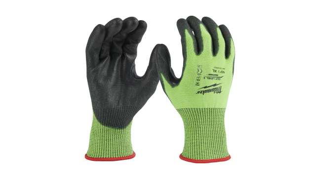 Milwaukee Yellow Polyurethane Glove, Size 10, Polyurethane Coating | 4932479934