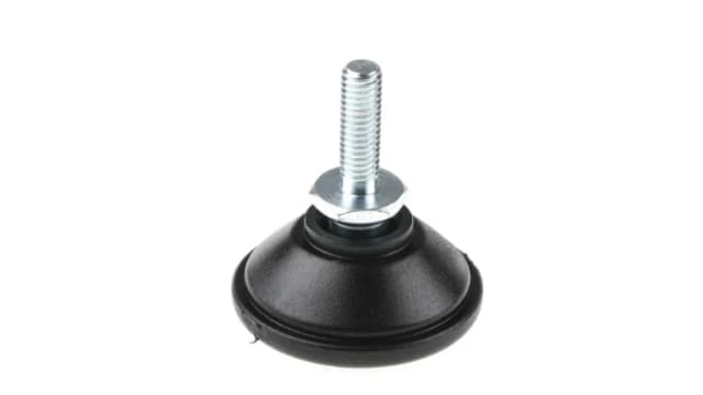 Nu-Tech Engineering M6 40 mm Dia. Adjustable Foot, Polyamide Reinforced Nylon, 300 kg Static Load Capacity 10 ° Tilt | A040/001