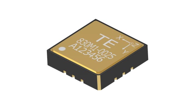 TE Connectivity 3 Axis PCB Accelerometer 2.8 V dc 5.5 V dc, LCC, 12-Pin | 830M1-0100-TRAY-PACKAGED