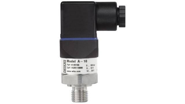 WIKA A-10 Series Pressure Sensor, -1bar Min, 1bar Max, Absolute, Gauge, Vacuum Reading | 48778839