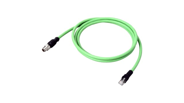 Omron, 20 m Ethernet Cable, Green Polyurethane Sheath | FHV-VNB 20M