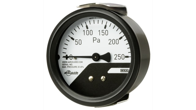 WIKA 4 to 6 mm Analogue Differential Pressure Gauge 400Pa Back Entry 63mm Outside Diameter | 40421894