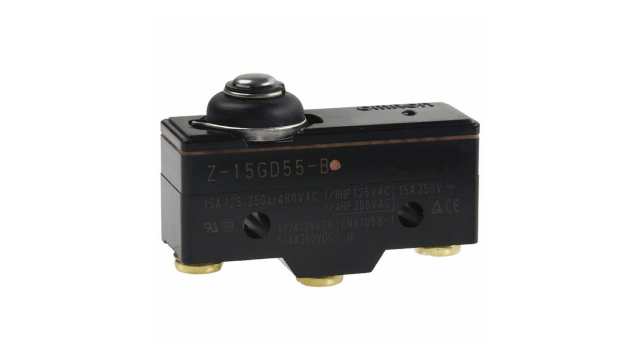 Omron Z Series Spring Plunger Limit Switch, NO/NC, IP62, SPDT, Plastic Housing, 500V ac ac Max, 15A Max | Z-15GD55-B