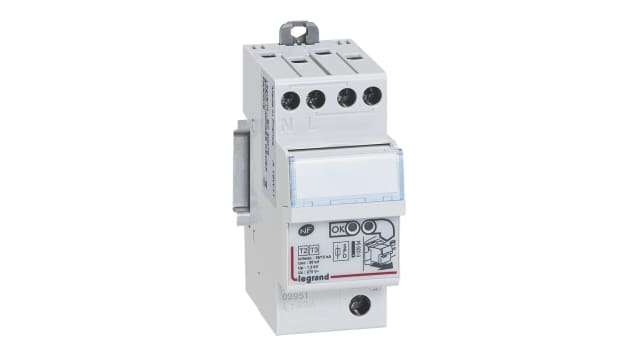 Legrand 1 Phase Surge Arrester, 12 kA, 1.2 kV, DIN Rail | 0 039 51