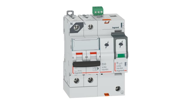 Legrand 1 Phase Surge Arrester, 40 kA, 2.5 kV, DIN Rail | 412214