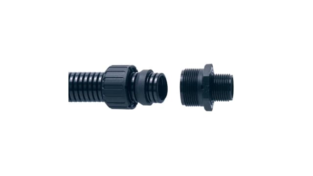 ABB Black, Conduit Fitting, 16 mm Nominal Size, M20, Polyamide, Black IP66  rating | 7TCA296000R1621
