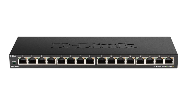 D-Link 16-Port Gigabit Unmanaged Switch, Unmanaged 16 Port Gigabit Switch, EU | DGS-1016S/E