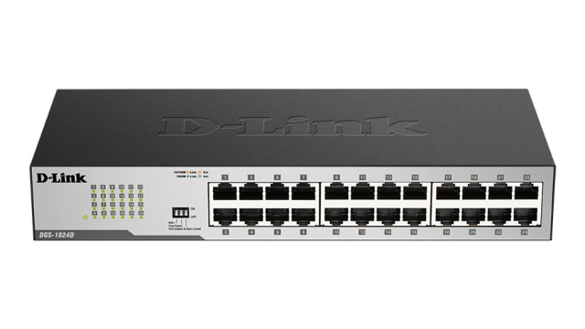 D-Link 24-Port Gigabit Unmanaged Desktop Switch, Unmanaged 24 Port Gigabit Switch, EU | DGS-1024D/E