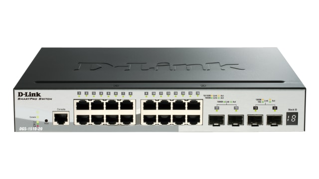 D-Link 20-Port Gigabit Stackable Smart Managed Switch with 10G Uplinks, Smart 20 Port Smart Switch, EU | DGS-1510-20/E
