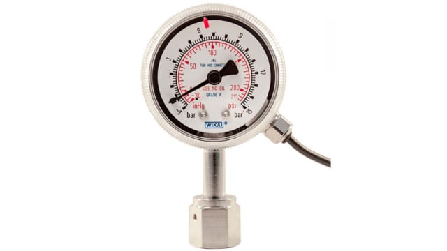 WIKA 1/4 in Analogue Pressure Gauge 1bar Back Entry 2in Outside Diameter | 14471758
