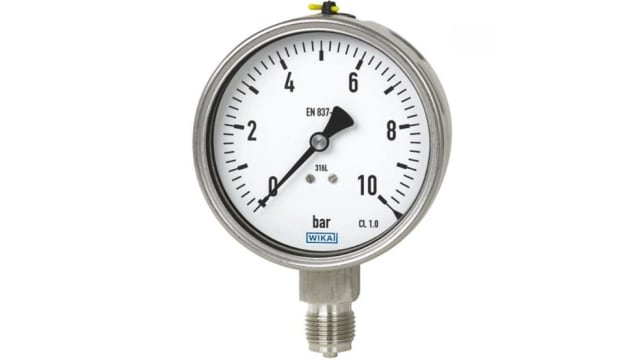 WIKA 1 Analogue Pressure Gauge 4bar Bottom Entry 100mm Outside Diameter | 48786495