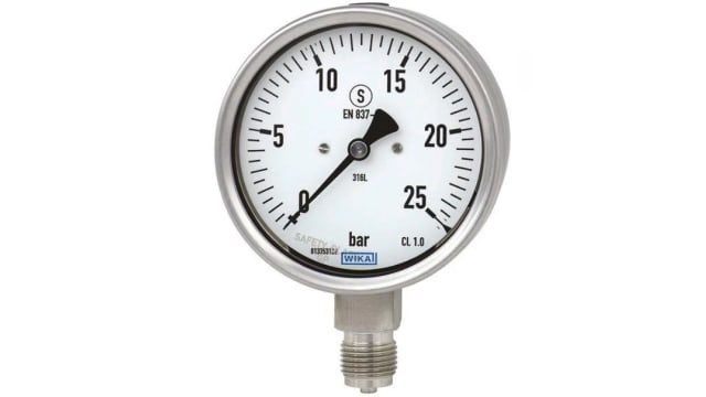WIKA NPT 1/4 Analogue Pressure Gauge 40bar Bottom Entry 63mm Outside Diameter | 48631449