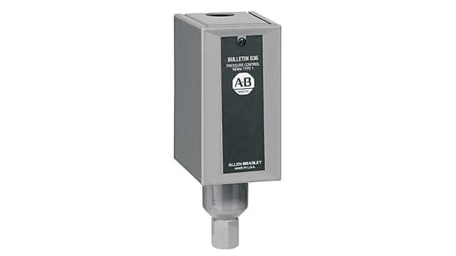 Allen Bradley 836 Series Series Pressure Switch, 2.5psi Min, 300psi Max, Adjustable Differential Reading | 836-C7A
