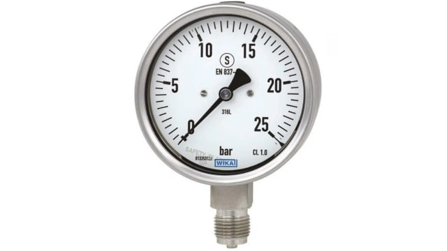 WIKA NPT 1/4 Analogue Pressure Gauge 9bar Back Entry 63mm Outside Diameter | 48742732
