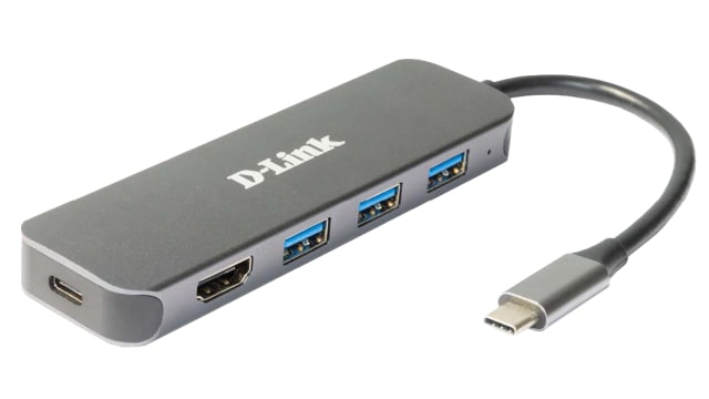 D-Link 4 Port USB 1.1, USB 2.0, USB 3.0 USB C USB C Hub, USB Bus Powered, 118 x 35 x 13.5mm | DUB-2333