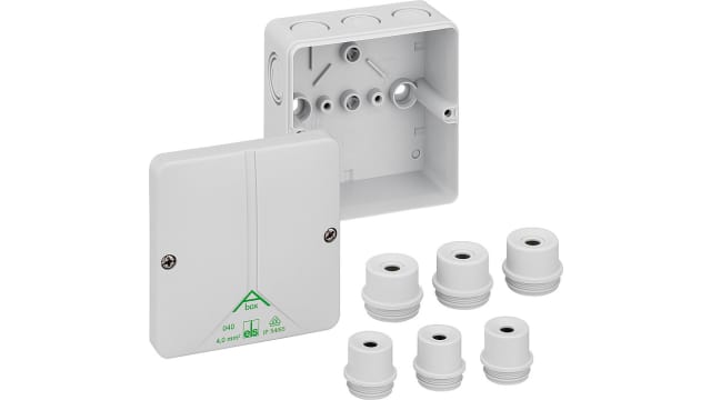 Spelsberg Abox m 040 Series Grey Polystyrene Junction Box, IP65, IP54, 0 Terminals, 94 mm, 94 mm 57 mm | 80440001