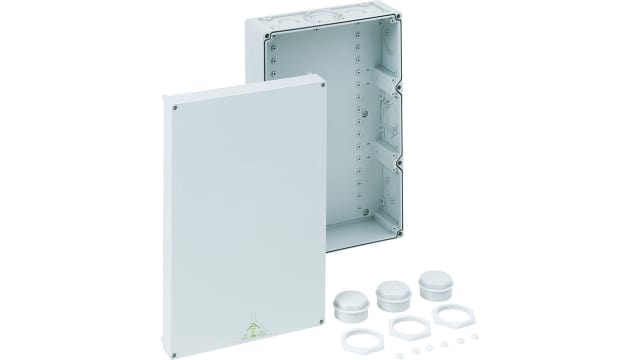 Spelsberg Abox 700 Series Grey Polystyrene Junction Box, IP54, IP65, 0 Terminals, 450 mm, 300 mm 132 mm | 87091001