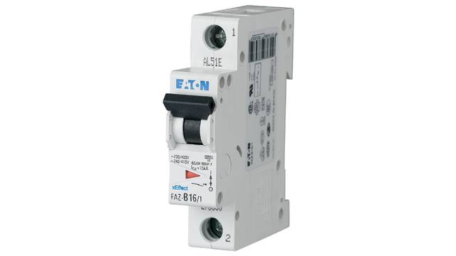 Eaton Moeller Eaton Moeller Miniature Circuit Breaker, 1-Pole, 1.6 A, Type C, 240 V AC, 60 V DC, 10 kA Breaking Capacity | 278548 FAZ-C1,6/1