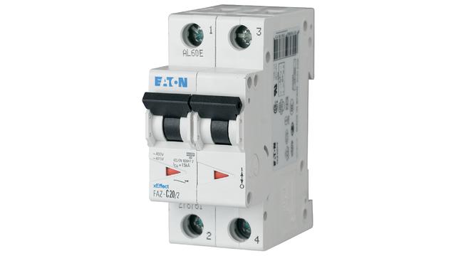 Eaton Moeller Eaton Moeller Miniature Circuit Breaker, 2-Pole, 12 A, Type C, 240 V ac AC, 96 V dc DC, 10 kA Breaking | 278757 FAZ-C12/2