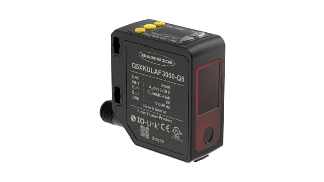 Banner Background Suppression Photoelectric Sensor, Block Sensor, 100-3000 mm Detection Range IO-LINK | Q5XKULAF3000-Q8