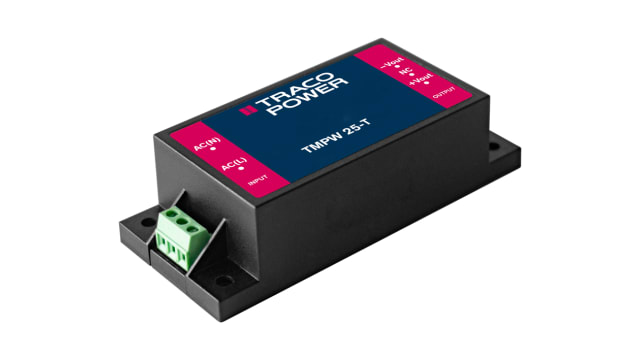 TRACOPOWER AC-DC Power Supply, TMPW 25-115-T, 15V dc, 1.666A, 25W, 1 Output, 90 → 305V ac Input Voltage | TMPW 25-115-T
