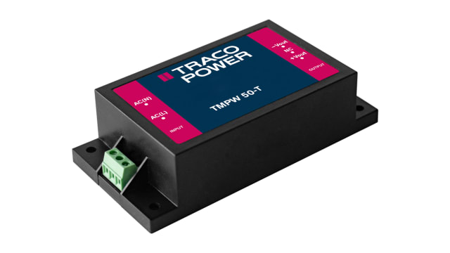 TRACOPOWER AC-DC Power Supply, TMPW 50-115-T, 15V dc, 3.333A, 50W, 1 Output, 90 → 305V ac Input Voltage | TMPW 50-115-T