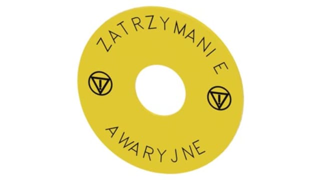 Siemens Legend Plate for Use with SIRIUS ACT Pushbuttons, Pre-printed "Stop | 3SU19000BB310ND0