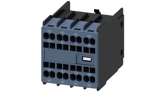 Siemens Auxiliary Switch Block, 4 Contact, 2 NO + 2 NC, Snap-On, SIRIUS 3RH29 | 3RH29162XA220MA0