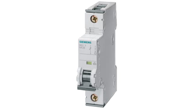 Siemens SENTRON SENTRON 5SY4 Miniature Circuit Breaker, 1-Pole, 35 A, Type C, 400 V ac AC, 60 V dc DC, 5 kA Breaking | 5SY4100-7