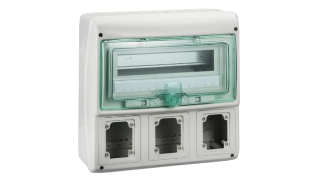 Schneider Electric Mureva Light Grey Smooth Polymer Electrical Enclosure, IEC, IP65, Surface Mount, 1 Gangs 335 mm 340 | 13155M