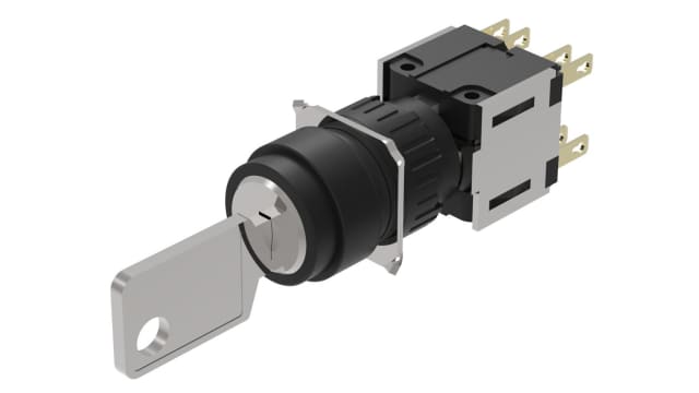 EAO IP65 Key Switch, 2 NC / 2 NO, 5A 3-Way | 51-378.F22D